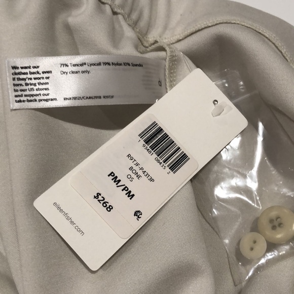 NWT EILEEN FISHER versatile pants with stretchy waistband in the back - Picture 4 of 11